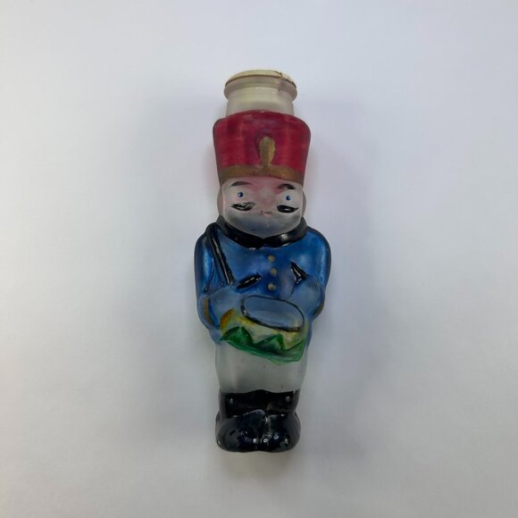 VINTAGE Toy Soldier Nutcracker Old World Christmas Blue Glass Light Cover Single - Picture 1 of 10